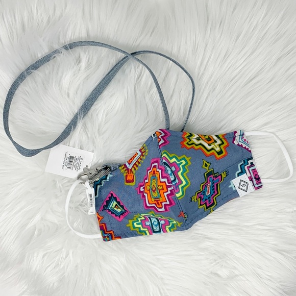 Vera Bradley Accessories - NWT Vera Bradley Face Mask on a Lanyard Painted Medallions Mask/Zen Gray Lanyard